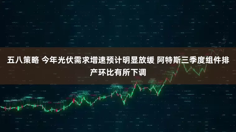 五八策略 今年光伏需求增速预计明显放缓 阿特斯三季度组件排产环比有所下调